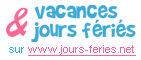 Vacances et jours f&eacute;ri&eacute;s